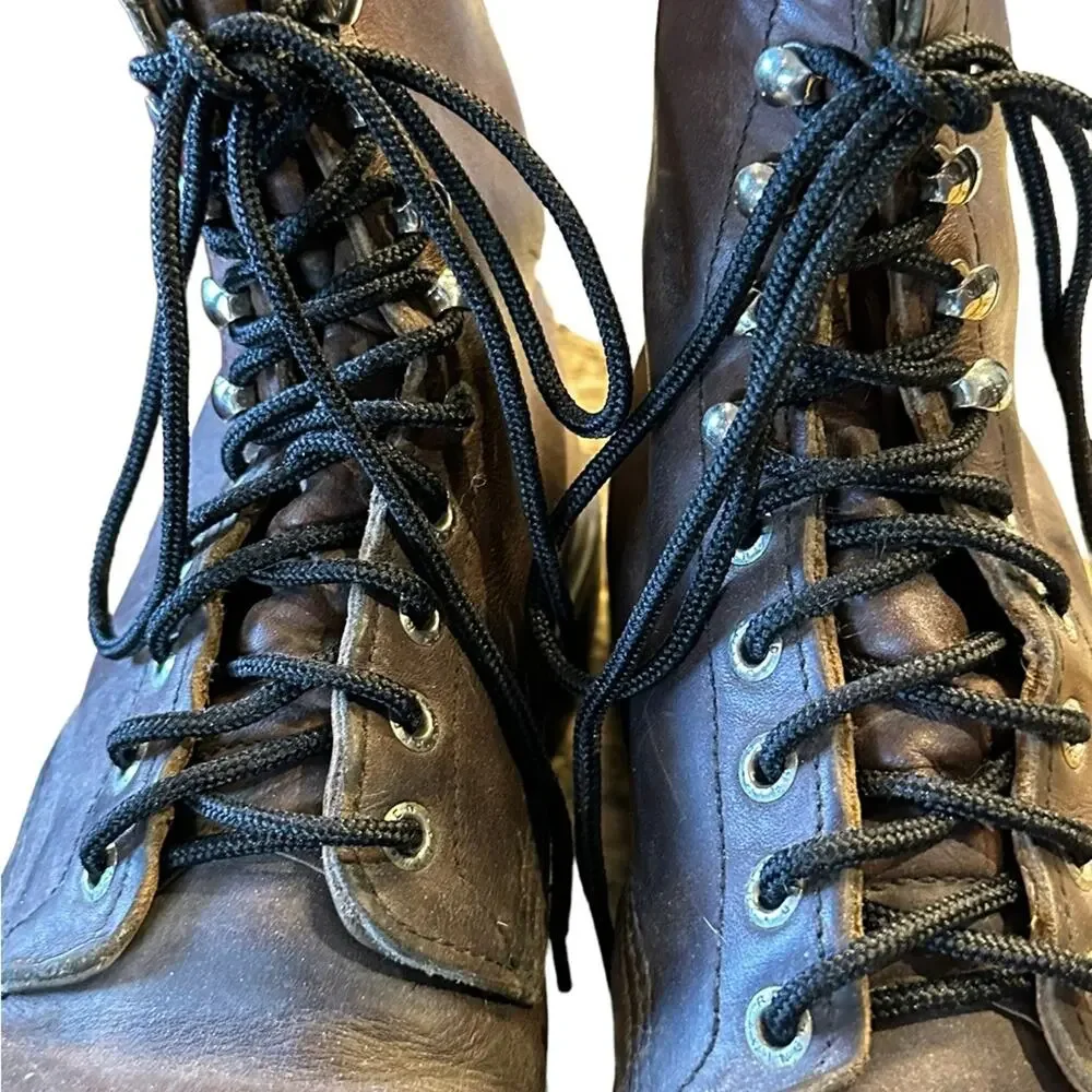 Red Wing Mens 12 Lace Up Boots Heavily Distressed Made in USA Brown Leather